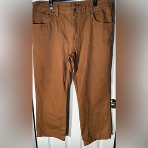 Duluth Trading Co Men’s Fire Hose Flannel Lined 5 Pocket Brown Pants 42 x 30